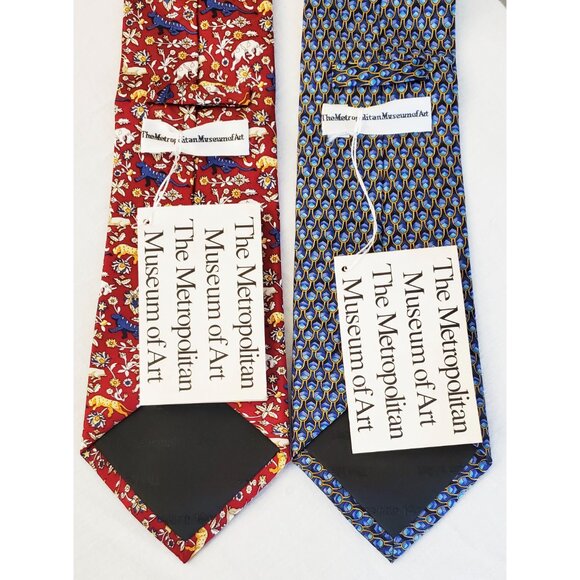 2 NWT The Metropolitan Museum of Art Mens Neck Ties Tie Geometric Animals Floral - Picture 2 of 10
